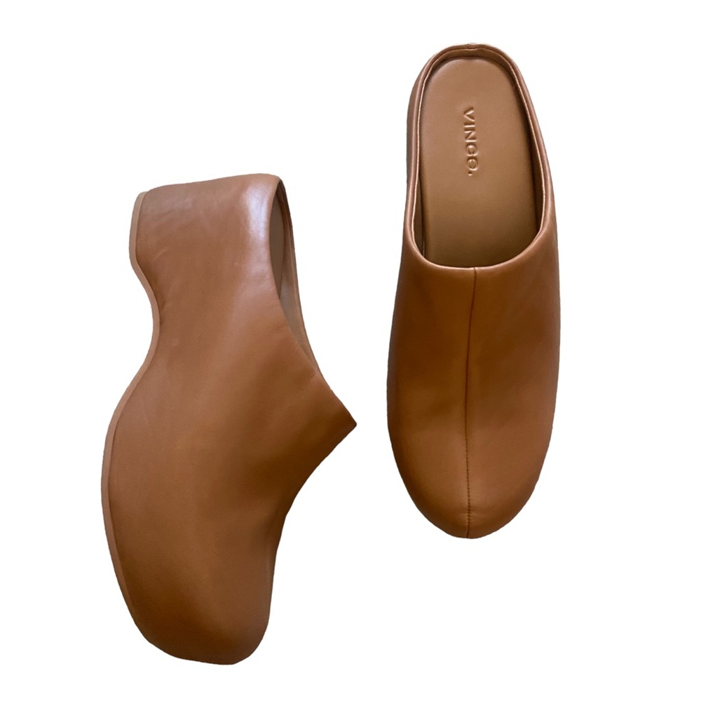 Vince Brown Leather Mules - Picture 3 of 9